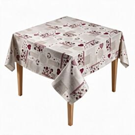 Toalha de Mesa Térmica Quadrada 1,38X1,38M Salehtex - Coração Patchwork