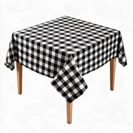 Toalha de Mesa Térmica Quadrada 1,38X1,38M Salehtex - Xadrez Preto