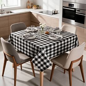 Toalha de Mesa Térmica Quadrada 1,38X1,38M Salehtex - Xadrez Preto