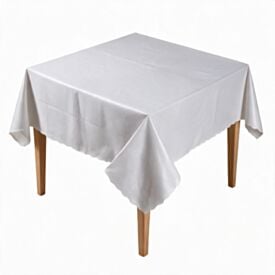 Toalha de Mesa Térmica Quadrada 1,38X1,38M Salehtex - Branca Jacquard