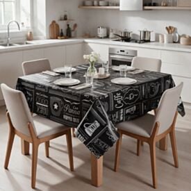 Toalha de Mesa Térmica Quadrada 1,38X1,38M Salehtex - Café Expresso Preto