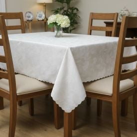 Toalha de Mesa Térmica 1,38M X 2,10M Salehtex - Prata Jacquard