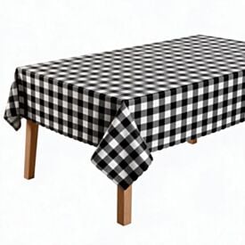 Toalha de Mesa Térmica Retangular 1,38Mx2,10M Salehtex - Xadrez Preto