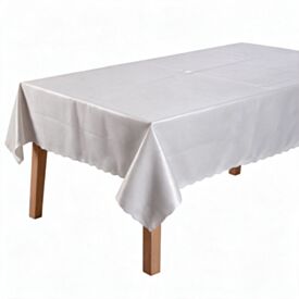 Toalha de Mesa Térmica Retangular 1,38Mx2,10M Salehtex - Branca Jacquard