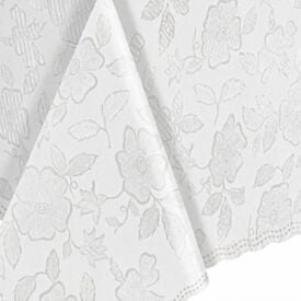 Toalha de Mesa Térmica Retangular 1,38Mx2,10M Salehtex - Branca Jacquard
