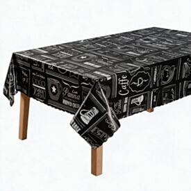 Toalha de Mesa Térmica Retangular 1,38Mx2,10M Salehtex - Café Expresso Preto
