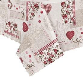 Toalha de Mesa Térmica Retangular 1,38Mx2,10M Salehtex - Coração Patchwork
