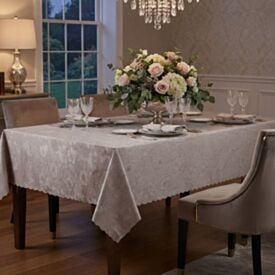 Toalha de Mesa Térmica 1,38X2,50 m Salehtex - Bege Jacquard