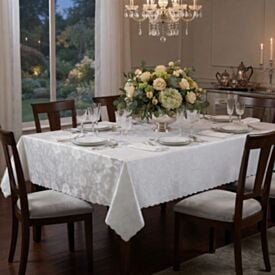 Toalha de Mesa Térmica 1,38X2,50 m Salehtex - Prata Jacquard