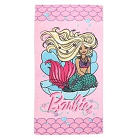 Toalha de Praia Aveludada Infantil Barbie Lepper - Rosa