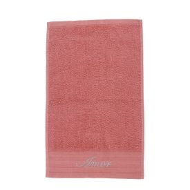 Toalha de Lavabo Bordada Desejos Havan Casa - Amor Rosa
