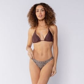 Top Biquíni Cortininha Com Argola Boby Blues Marrom