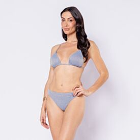 Top Biquíni Cortininha Lurex Camila Moretti Azul