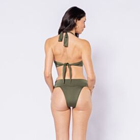 Top Biquíni Meia Taça Reforçado Camila Moretti Verde Militar