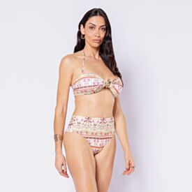 Top Biquíni Meia Taça Torcido Camila Moretti Estampado Floral
