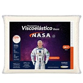 Travesseiro Viscoelástico Basic Nasa Antiácaro Médio 46X66cm Marcbrayn