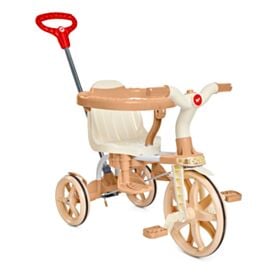Triciclo Passeio e Pedal Ciclito Classic com Capota Calesita - Bege