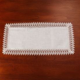Trilho de Mesa 40 X 130Cm Renda Guipir Havan Casa - Veneza Naturale