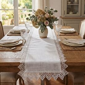 Trilho de Mesa 40 X 170 cm Renda Guipir Havan Casa - Veneza