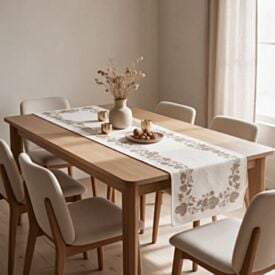 Trilho de Mesa Athenas 45Cm X 1,20M Dohler - Floral Marrom