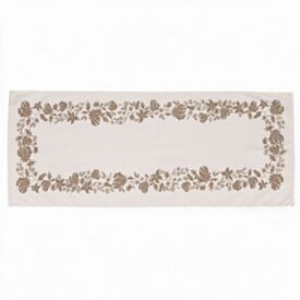 Trilho de Mesa Athenas 45Cm X 1,20M Dohler - Floral Marrom