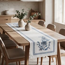 Trilho de Mesa Athenas 45Cm X 1,20M Dohler - Chintz Azul