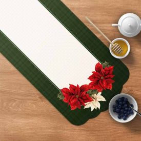 Trilho de Mesa Natalino 40 X 120Cm Havan Casa - Flores Verde