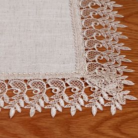 Trilho de Mesa 40X210 cm Renda Guipir Havan Casa - Veneza Naturale