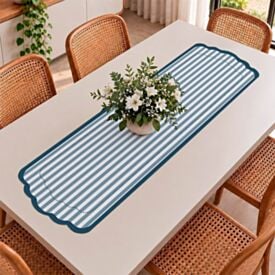 Trilho de Mesa Viena 40X1,20M Havan Casa - Azul Listras