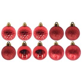 Tubo de Bola de Natal 06Cm com 10 Unidades Havan Casa - Vermelho