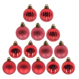 Tubo de Bola de Natal 4Cm 14 Unidades Havan Casa - Vermelho