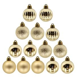 Tubo de Bola de Natal 4Cm 14 Unidades Havan Casa - Dourado