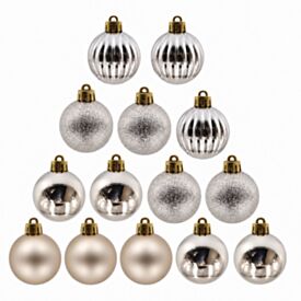 Tubo de Bola de Natal 4Cm 14 Unidades Havan Casa - Champanhe