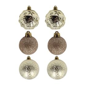 Tubo de Bola de Natal com 06 Unidades 08Cm Havan Casa - Dourado