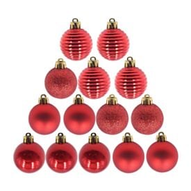 Tubo de Bola de Natal com 14 Unidades 04Cm Havan Casa - Vermelho