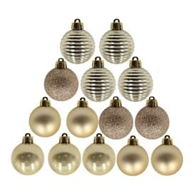 Tubo de Bola de Natal com 14 Unidades 04Cm Havan Casa - Dourado