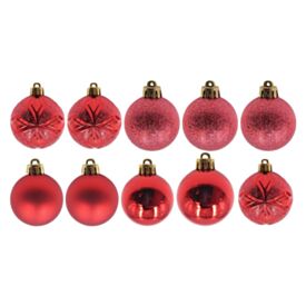 Tubo de Bola Natal 06Cm com 10 Unidades Havan Casa - Vermelho
