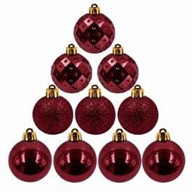 Tubo de Bola Natal 06Cm com 10 Unidades Havan Casa - Vinho