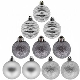 Tubo de Bola Natal 6Cm 10 Unidades Havan Casa - Prateado