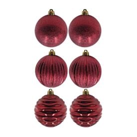 Tubo de Bola Natal 08Cm com 06 Unidades Havan Casa - Vinho