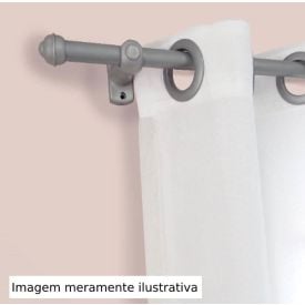 Varão de Cortina 1,50 m Grosso Havan Casa - Prata Fosco