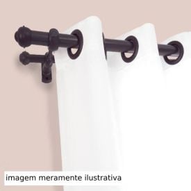 Varão de Cortina Grosso Duplo 2,00 m Fosco Havan Casa - Imbuia Fosco