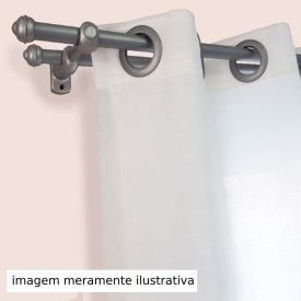 Varão de Cortina Médio Duplo 2,00 m Havan Casa - Prata Fosco