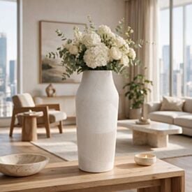 Vaso em Cerâmica Florarte 32,5Cm - Off White