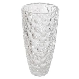 Vaso em Vidro Florarte Transparente 25Cm - Texturizado