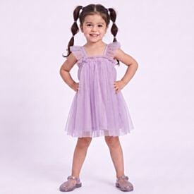 Vestido Infantil Menina 1 a 3 Anos Yoyo Kids Lilas Borboleta