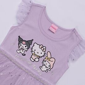 Vestido Infantil Menina 4 a 10 Anos Em Tule Sanrio