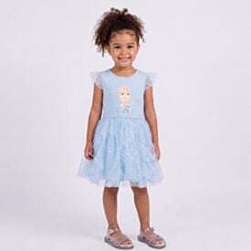 Vestido Infantil Menina 4 a 10 Anos Em Tule Disney Elsa