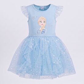 Vestido Infantil Menina 4 a 10 Anos Em Tule Disney Elsa