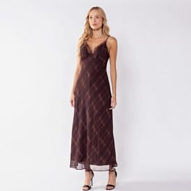 Vestido Longo Feminino Com Renda No Decote Boby Blues